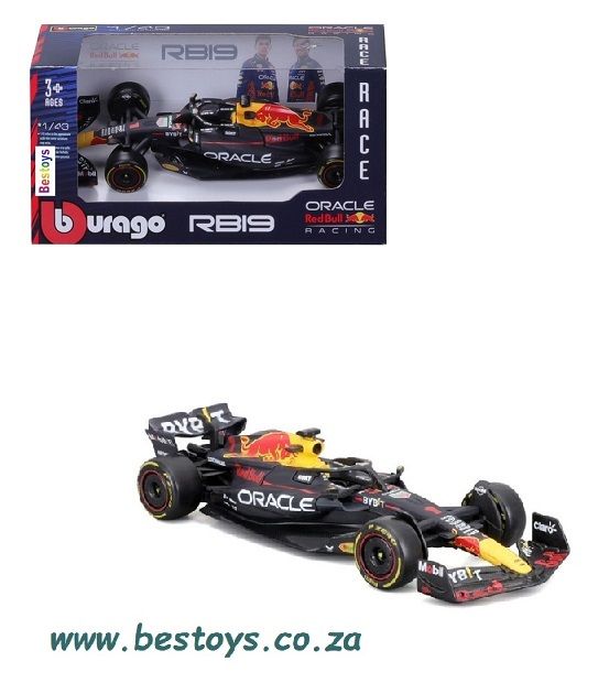 Burago 38082 Formula 1 F1 Red Bull RB19 No 1 Verstappen 2023 GP 1/43 scale