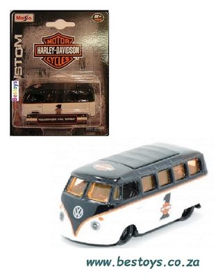 Maisto Diecast Model Car Harley Davidson Series VW Volkswagen Kombi Samba Bus 1/64 scale