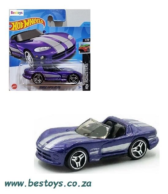 Hotwheels Hot Wheels Diecast Model Car 2023 131/250 Dodge Viper RT 10 RT10 Roadsters 1/64 scale