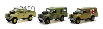 Cararama Hongwell Diecast Model Car Set 3 pk Land Rover Series III 3 1/72 OO railway scale