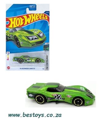 Hot Wheels Hotwheels 2022 21/250 Chevy Chevrolet Corvette Greenwood 1976 No 22 Contoured 1/64 scale