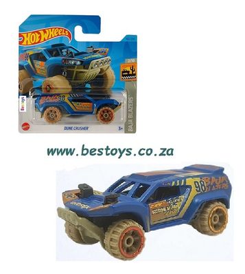 Hotwheels Hot Wheels Diecast Model Car 2023 182/250 Dune Crusher No 98 Baja Blazers 1/64 scale