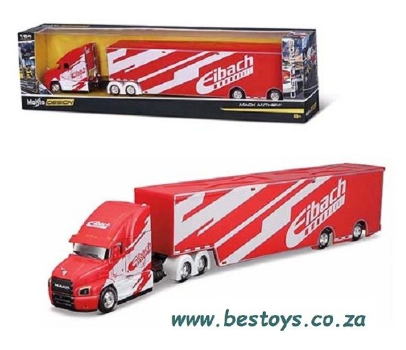 Maisto Diecast Model Truck Design Hauler Series Mack Anthem &quot;Eibach&quot; 1/64 scale