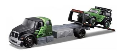 Maisto Elite Transport International Durastar Flatbed Truck + Ford Bronco Wildtrak 2021 "Toyo Tires"