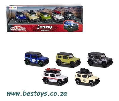 Majorette Diecast Model Car Set Suzuki Jimny 5 pk 5 pack Giftpack 1/64 scale