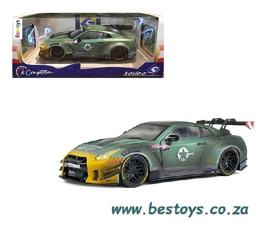 Solido Diecast Model Car S1805807 Nissan Skyline GT-R R35 + Body Kit Type 2 Army Fighter 1/18 scale