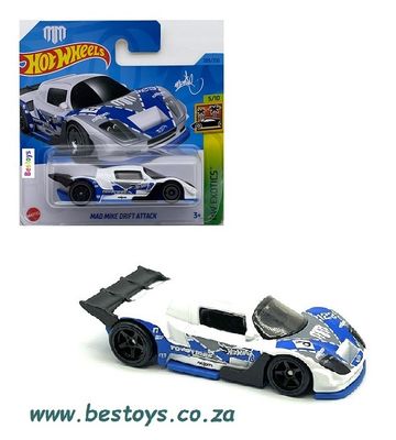 Hotwheels Hot Wheels Diecast Model Car 2023 209/250 Mad Mike Drift Attack Exotics 1/64 scale