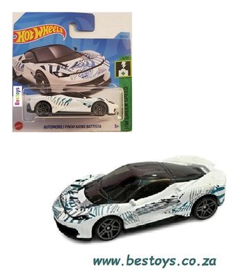 Hotwheels Hot Wheels Diecast Model Car 2023 108/250 Automobili Pininfarina Battista Green Speed 1/64 scale