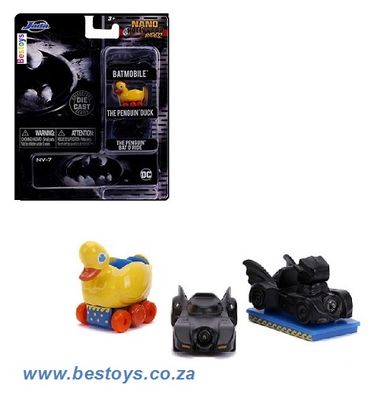 JADA Diecast Model Car Nano Set Batman Batmobile Penguin Duck Penguin Ride Movie Film TV