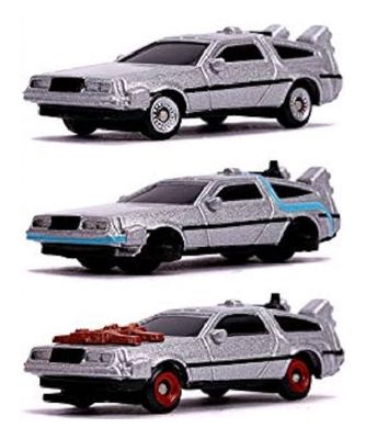 JADA Diecast Model Car Nano Set Back To The Future Time Machine Delorean Movie Film TV