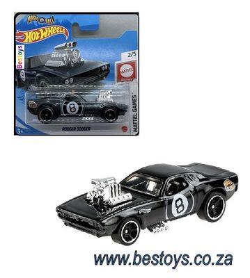 Hotwheels Hot Wheels Diecast Model Car 2021 73/250 Rodger Dodger No 8 Mattel Games &quot;Outlook Not So Good&quot; 1/64 scale