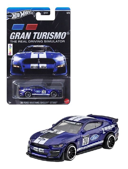 Hotwheels Hot Wheels Diecast Model Car Gran Turismo Ford Mustang Shelby GT 500 GT500 2020 No 20 1/64 scale