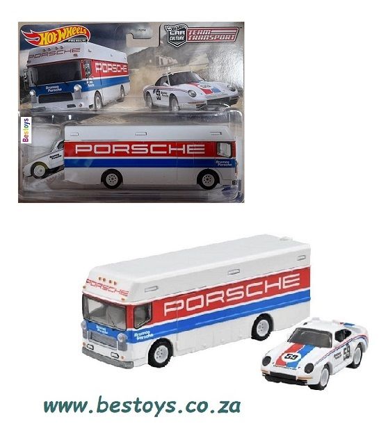Hot Wheels Hotwheels Car Culture Team Transport Porsche 959 1986 + Euro Hauler Truck &quot;Porsche&quot; 1/64 scale