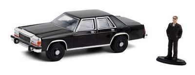 Greenlight Diecast Model Car Hobby Shop Ford LTD Crown Victoria + Figure Man in suit 1/64 scale