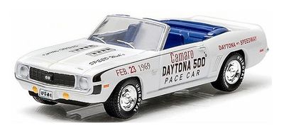 Greenlight Diecast Model Car Motor World Chevy Chevrolet Camaro SS 1969 Daytona 500 Speedway Pace Car 1/64 scale