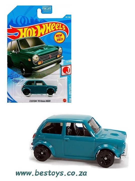 Hotwheels Hot Wheels Diecast Model Car First Edition 2021 187/250 Honda N 500 N500 Custom 1970 J Imports 1/64 scale