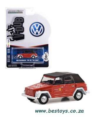 Greenlight Diecast Model Car VDub Series VW Volkswagen Type 181 &quot;Thing&quot; 1969 Fire 1/64 scale
