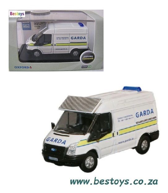 Oxford Diecast Model Car FT007 Ford Transit Van Police &quot;Garda&quot; 1/76 OO railway scale