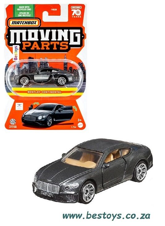 Matchbox Diecast Model Car Moving Parts Bentley Continental 70th Anniversary 1/64 scale