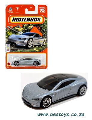Matchbox Diecast Model Car 2023 91/100 Tesla Roadster 70th Anniv 1/64 scale