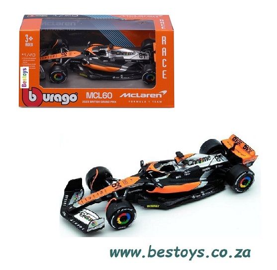 Burago 38087 Formula 1 F1 McLaren MCL 60 MCL60 No 81 Piastri 2023 GP 1/43 scale