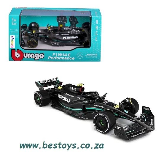 Burago 38080 Formula 1 F1 Mercedes AMG W14 E 2023 GP No 44 Hamilton &quot;Petronas&quot;