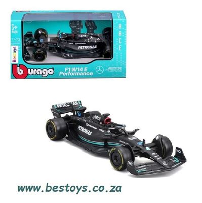 Burago 38080 Formula 1 F1 Mercedes AMG W14 E 2023 GP No 63 Russell &quot;Petronas&quot;