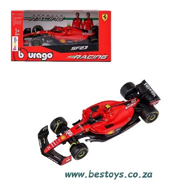 Burago 36836 Formula 1 F1  Ferrari SF 23 No 55 Sainz 2023 GP 1/43 scale