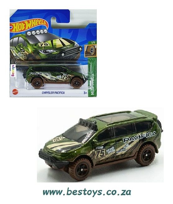 Hotwheels Hot Wheels Diecast Model Car 2023 88/250 Chrysler Pacifica No 75 Mud Studs 1/64 scale