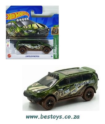 Hotwheels Hot Wheels Diecast Model Car 2023 88/250 Chrysler Pacifica No 75 Mud Studs 1/64 scale