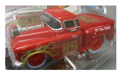 Maisto Muscle Machines Diecast Model Car Chevy Chevrolet Pickup 1955 + Blower 1/64 scale
