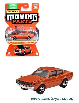 Matchbox Diecast Model Car Moving Parts Mitsubishi Lancer Celeste 1975 70th Anniversary 1/64 scale