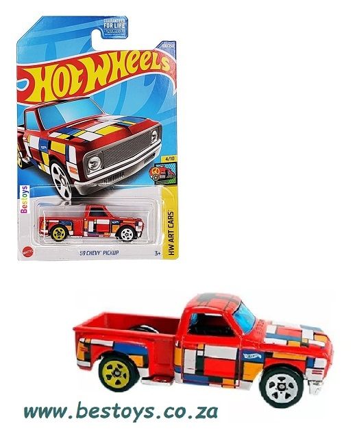 Hotwheels Hot Wheels Diecast Model Car 2022 108/250 Chevy Chevrolet Pickup 1969 Art Car &quot;T&quot;