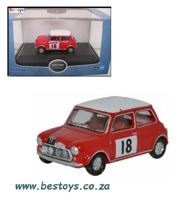 Oxford Diecast Model Car MCS001 Mini Cooper S Mk 2 Mk2  Rally Monte Carlo No 18 Motorsport 1/76 OO railway scale