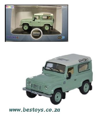 Oxford Diecast Model Car LRDF007HE Land Rover Defender 90 Stationwagon Heritage Release 1/76 OO railway scale
