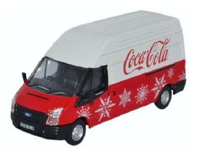 Oxford Diecast Model Car FT030CC Ford Transit High Roof LWB Van "Coca Cola" Christmas 1/76 OO railway scale