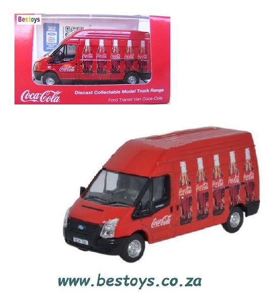 Oxford Diecast Model Car FT013CC Ford Transit High Roof LWB Van &quot;Coca Cola&quot; 1/76 OO railway scale