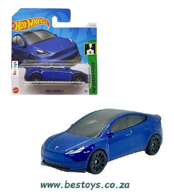 Hotwheels Hot Wheels Diecast Model Car 2024 15/250 Tesla Model Y Green Speed 1/64 scale