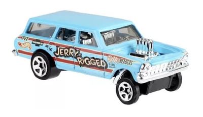 Hotwheels Hot Wheels Diecast Model Car First Edition 2019 198/250 Chevy Nova Wagon Gasser 1964 Race Day 1/64 scale