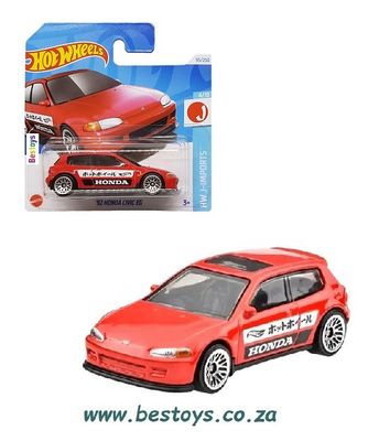 Hotwheels Hot Wheels Diecast Model Car 2024 95/250 Honda Civic EG 1992 J Imports 1/64 scale