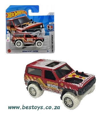 Hotwheels Hot Wheels Diecast Model Car 2024 34/250 Nissan Patrol Custom &quot;Mountain Rescue&quot; First Response 1/64 scale