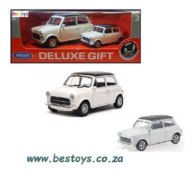 Welly Diecast Model Car Set Mini Cooper 1300 Twinpack 1/32 + 1/55 scale