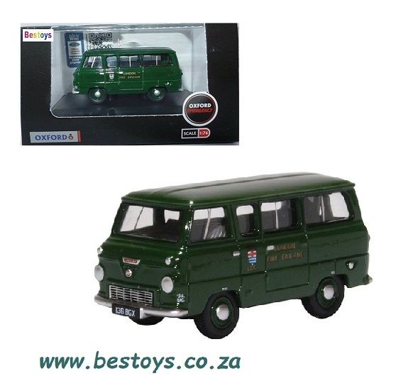 Oxford Diecast Model Car FDE016 Ford 400 E 400E Minibus London Fire Brigade 1/76 OO railway scale