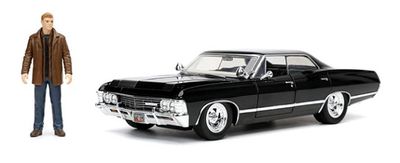 JADA Diecast Model Car Hollywood Rides 32250 Chevy Chevrolet Impala SS Sport Sedan 1967 + Dean Winchester Figurine Supernatural 1/24 scale