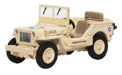 Oxford Diecast Model Car WMB007 Willys Jeep MB USAAF US Air Force Tunisia 1943 Military 1/76 OO railway scale