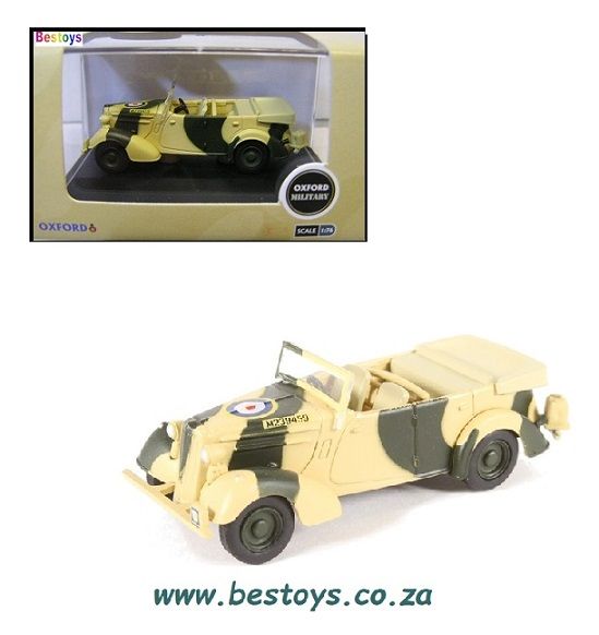 Oxford Diecast Model Car HST001 Humber Snipe Tourer &quot;Old Faithful&quot; Montgomery Italy 1942 Military 1/76 OO railway scale