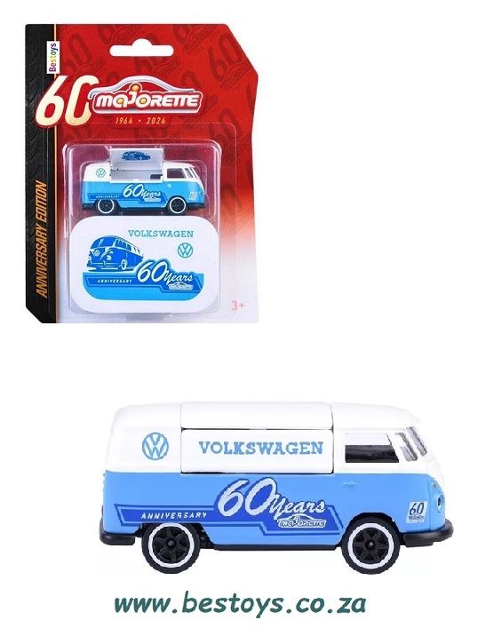 Majorette Diecast Model Car Anniversary Edition VW Volkswagen Kombi Food Truck + collector tin 60th Anniversary 1/64 scale