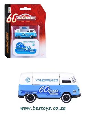 Majorette Diecast Model Car Anniversary Edition VW Volkswagen Kombi Food Truck + collector tin 60th Anniversary 1/64 scale