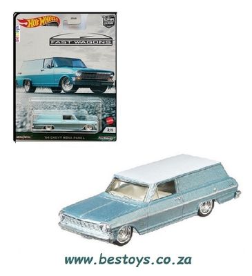 Hotwheels Hot Wheels Diecast Model Car Culture Fast Wagons Chevy Chevrolet Nova Panel 1964 1/64 scale