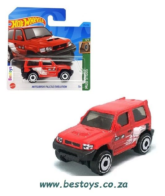 Hotwheels Hot Wheels Diecast Model Car 2023 175/250 Mitsubishi Pajero Evolution Mud Studs 1/64 scale